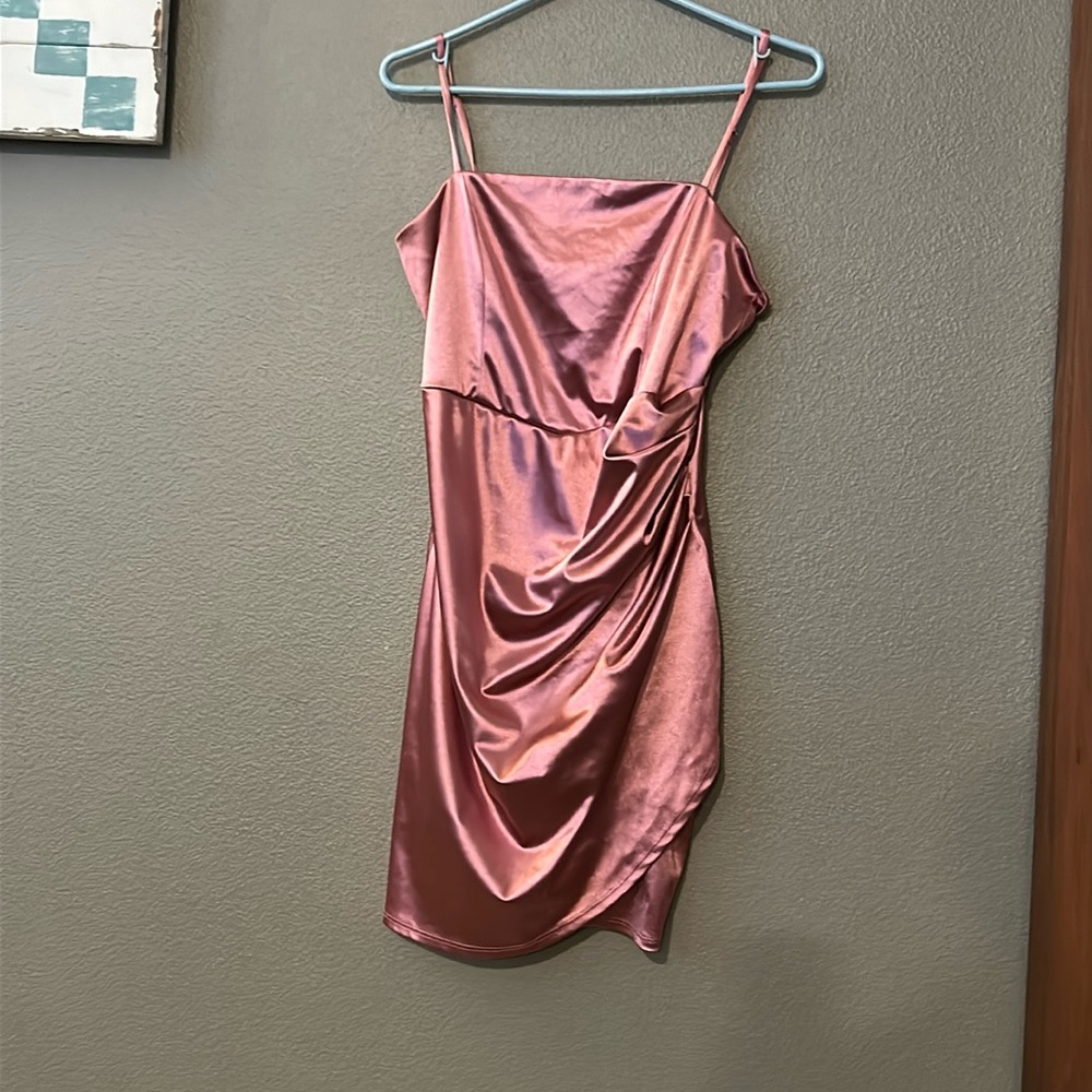 Satin Pink Homecoming Dress, Size Large, Honey and Rosie